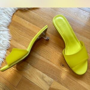 Zara yellow kitten heels